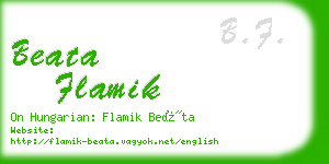 beata flamik business card